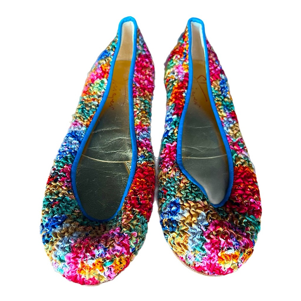 Walter Steiger magnificent ballet flats luxury Silk & leather size 40EU